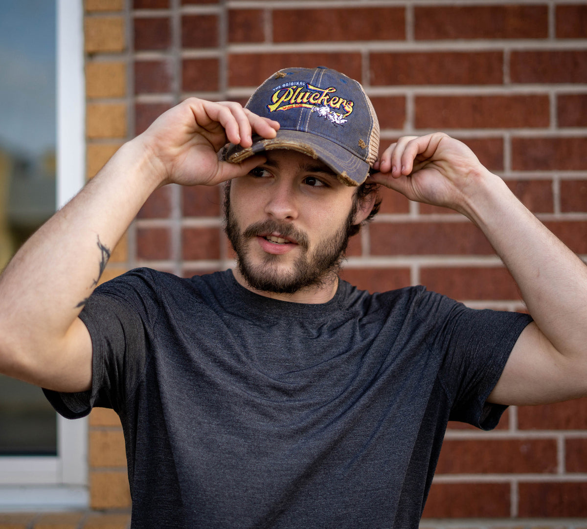 Frayed Script Hat